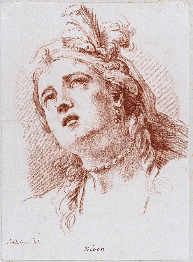 Dido Drawing by Louis-Marin Bonnet