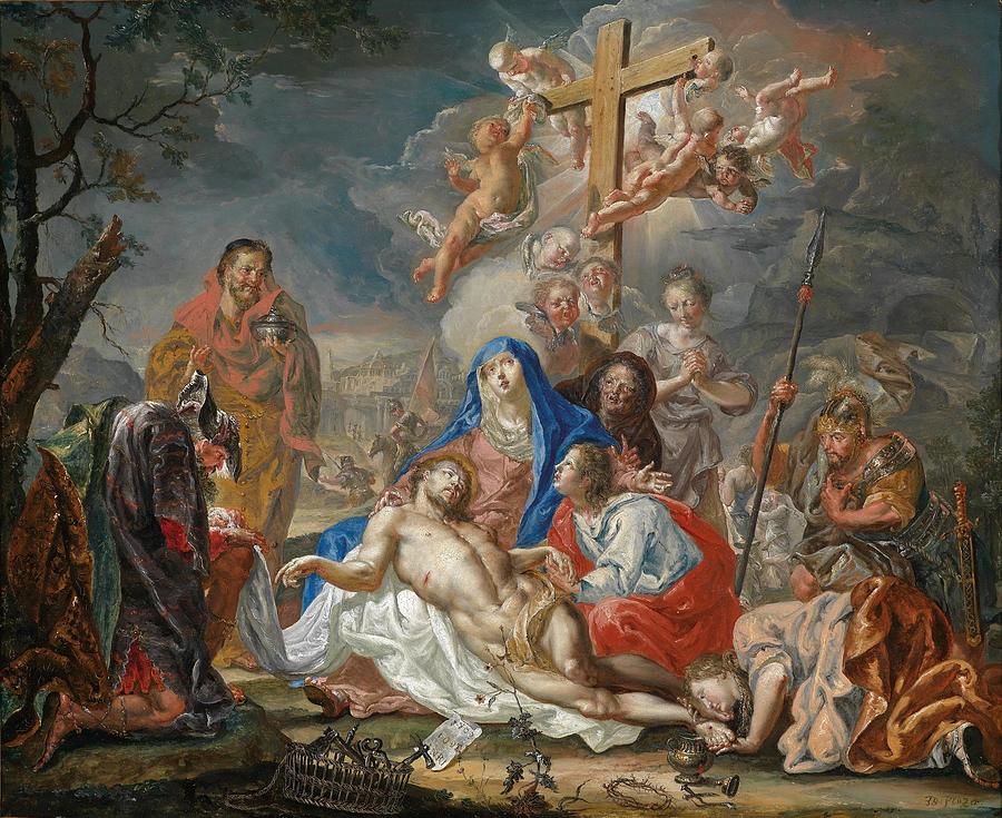 Die Beweinung Christi Painting by Johann Georg Platzer Austrian - Pixels