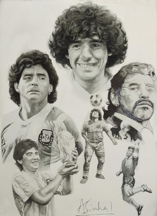 Drawing of Maradona realistic face easy pencil sketch  Very Easy Pencil  Sketch maradona  YouTube