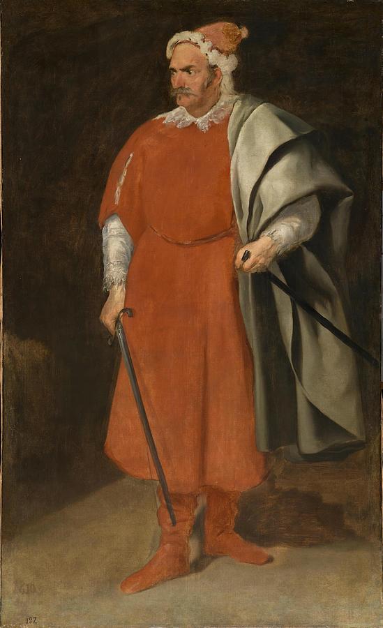 Diego Rodriguez de Silva Velazquez, The Buffoon, Redbeard, Cristobal de Castaneda y Pernia,1633. Painting by Diego Velazquez -1599-1660-