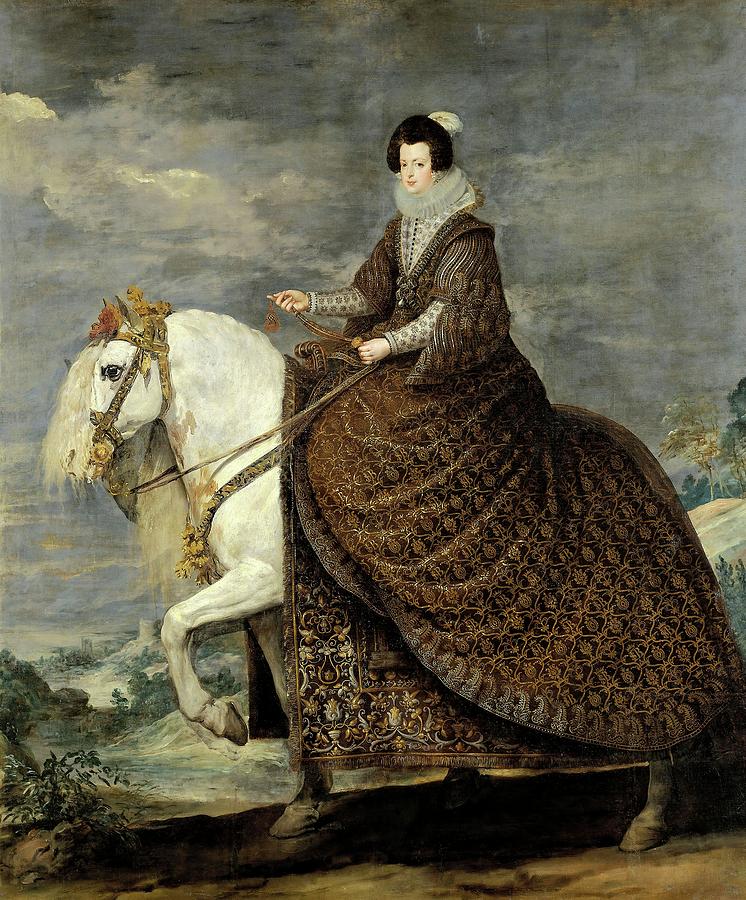 Diego Rodriguez de Silva y Velazquez -y otros- Queen Isabel de Bourbon, wife of Felipe IV..,1634. Painting by Diego Velazquez -1599-1660-