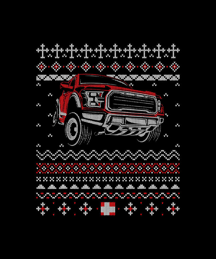Diesel Power Engine Truck Lover Ugly Christmas Sweater Style T-shirt Drawing