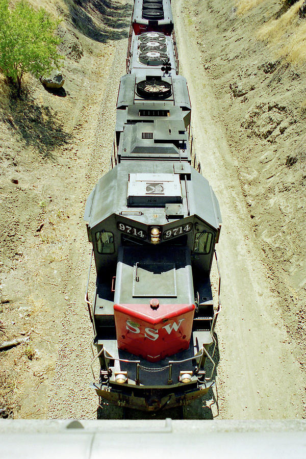 Diesel Under the Bridge -- SSW EMD GP60 Locomotive in San Luis Obispo, California Photograph by Darin Volpe