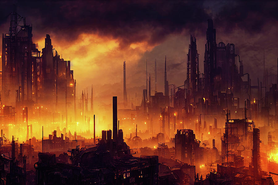 Dieselpunk City 01 Digital Art by Matthias Hauser - Fine Art America