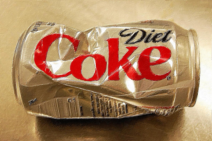 Diet Coke Can Coca-Cola Crushed Painting by Tony Rubino
