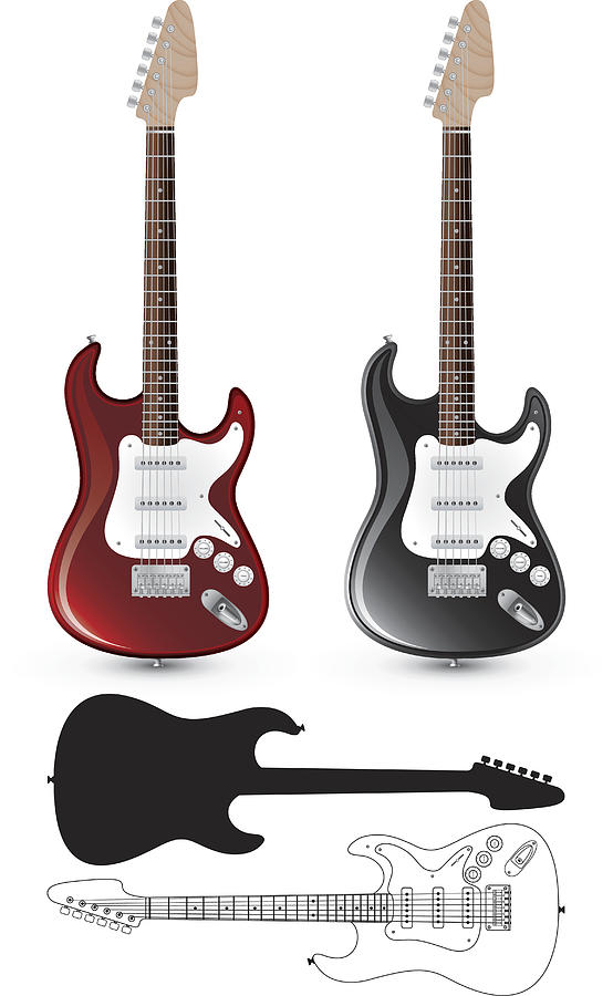 Different electric guitar styles Drawing by Jangeltun