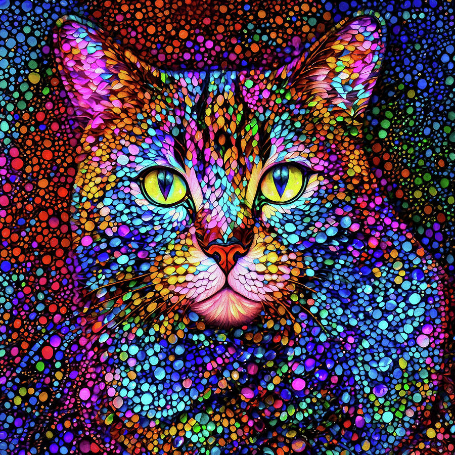 Digger the Colorful Tabby Cat Digital Art by Peggy Collins