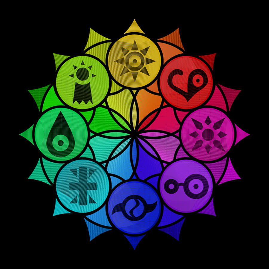 Digimon Crests Mandala Digital Art by Gene Bradford