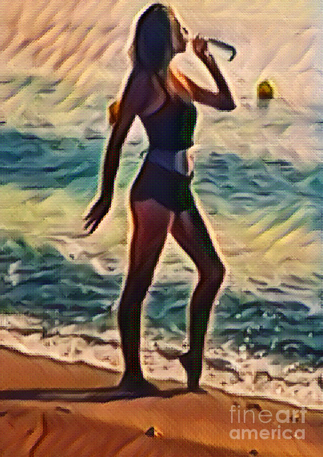 Digitail Painting Beach Digital Art