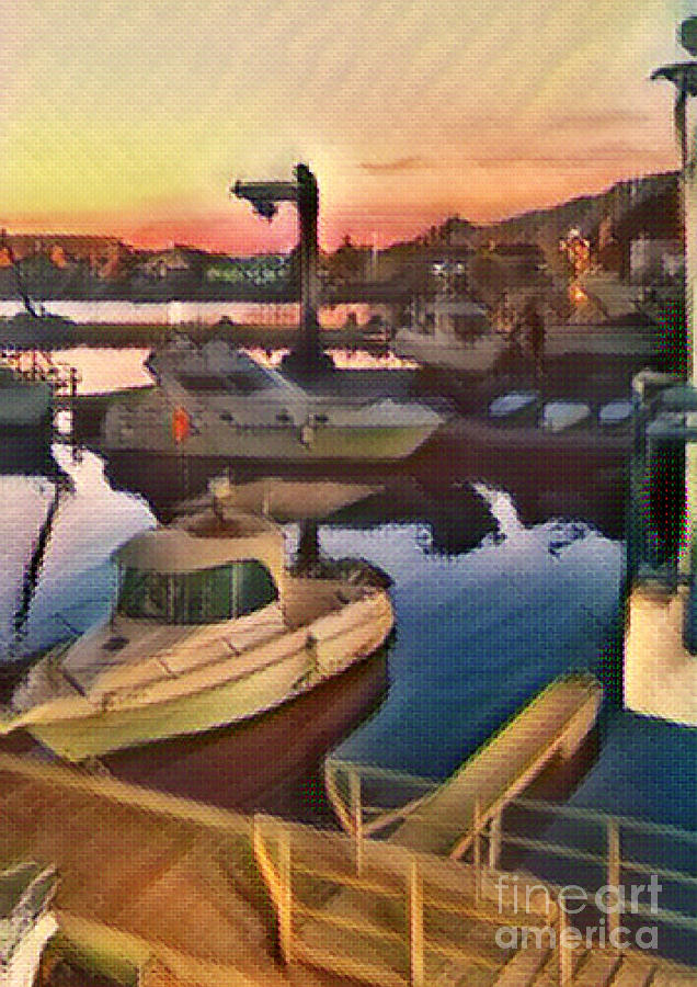 Digitail Painting Boats Digital Art