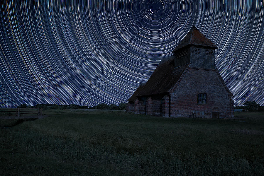 Digital Composite Image Of Star Trails Around Polaris With Ancie Photograph By Matthew Gibson