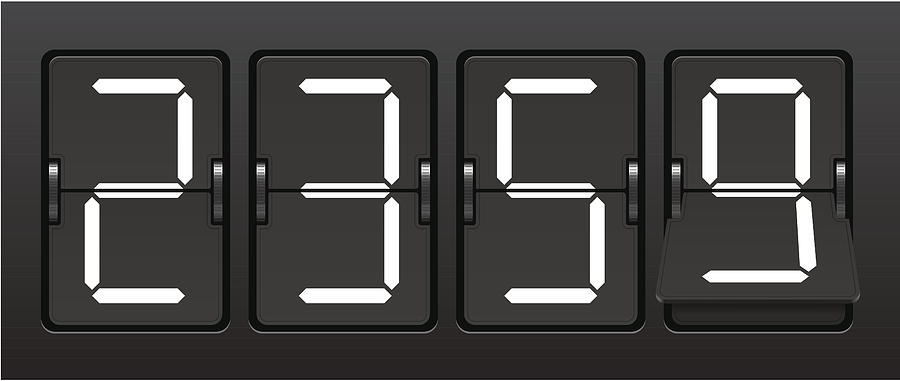 Digital countdown clock in military time Drawing by Samarskaya