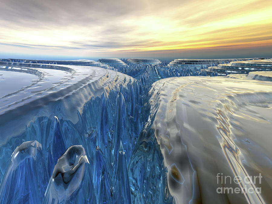 Digital Glacier Digital Art by Phil Perkins
