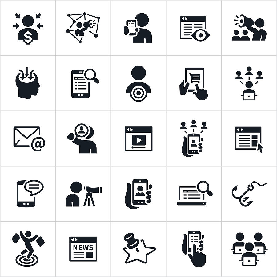Digital Marketing Icons Drawing by Appleuzr