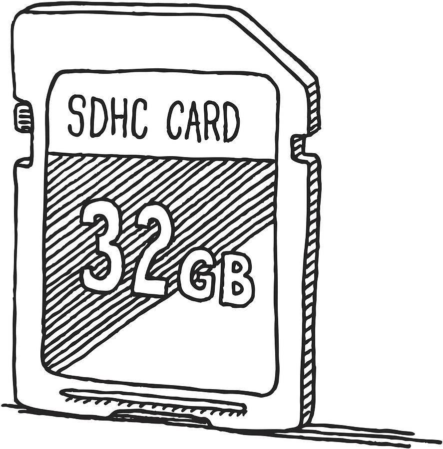 Digital Memory Card SDHC Drawing Drawing by FrankRamspott