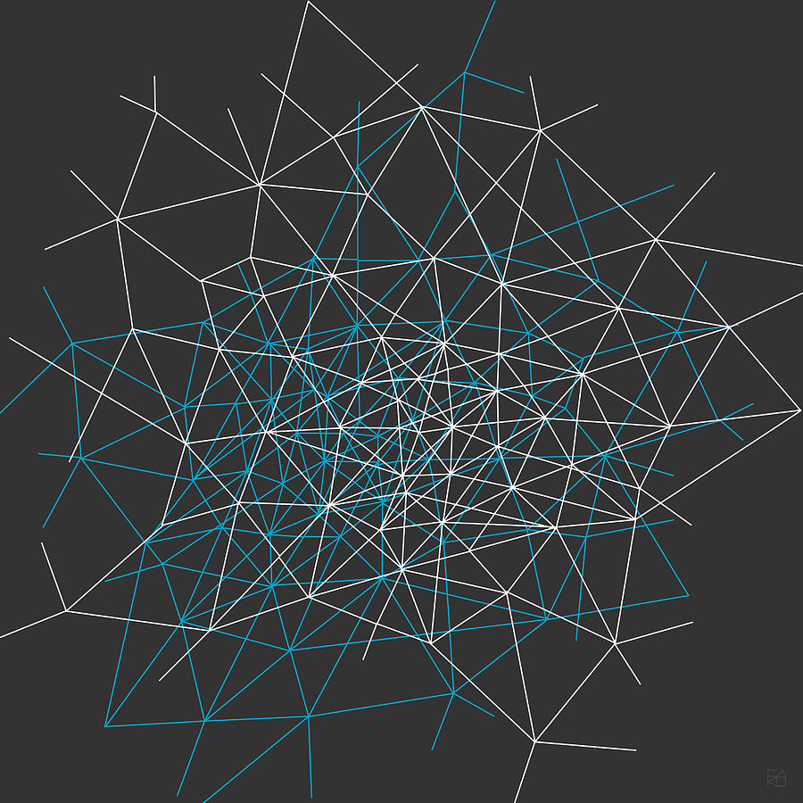 Network Digital Art - Digital Network 9 - Black by Carolina Reis Network Digital Art - Digital Network 9 - Black by Carolina Reis