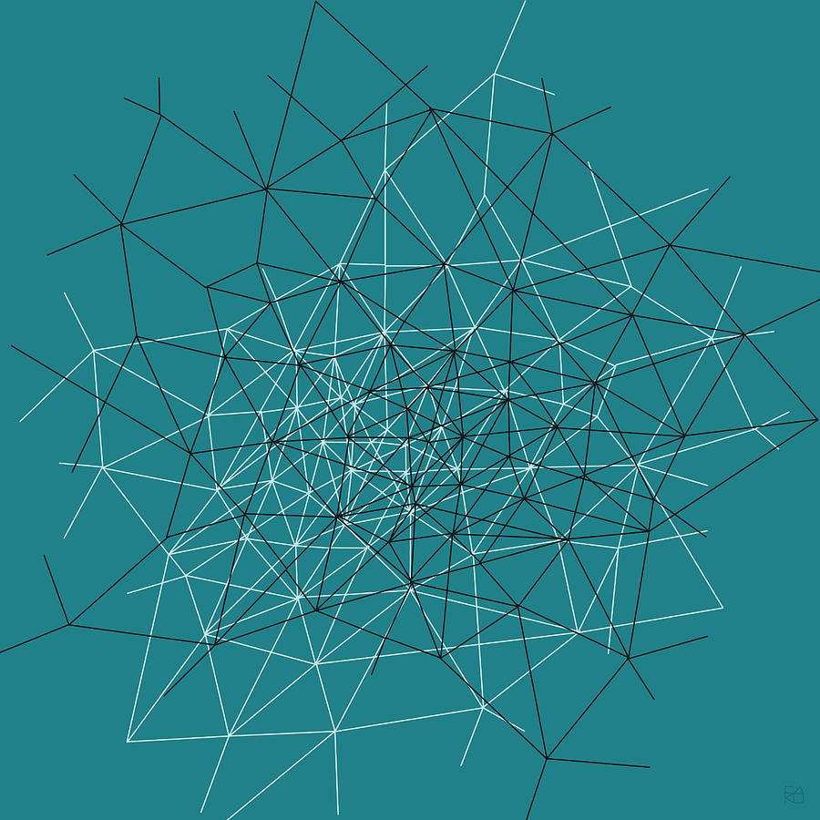 Network Digital Art - Digital Network 9 - Teal by Carolina Reis Network Digital Art - Digital Network 9 - Teal by Carolina Reis