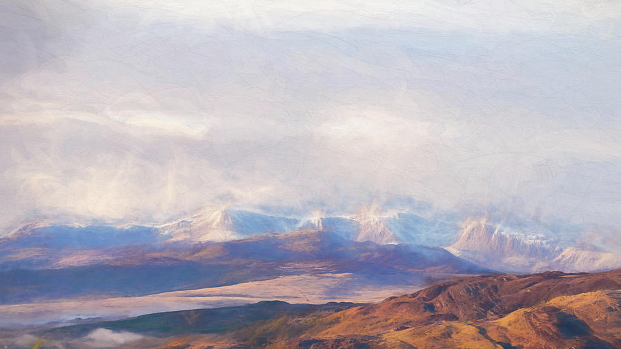 Digital oil painting of Cadair Idris at sunrise. Photograph by Rob ...