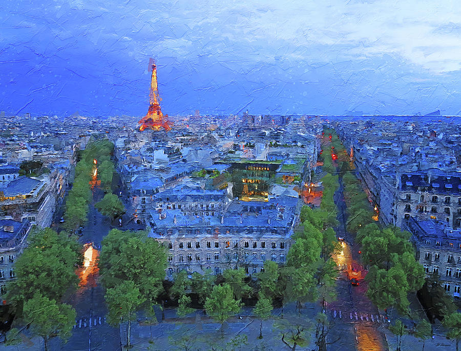 Digital Painting High Atop the Arc d triomphe in Paris Photograph by Hermes Fine Art