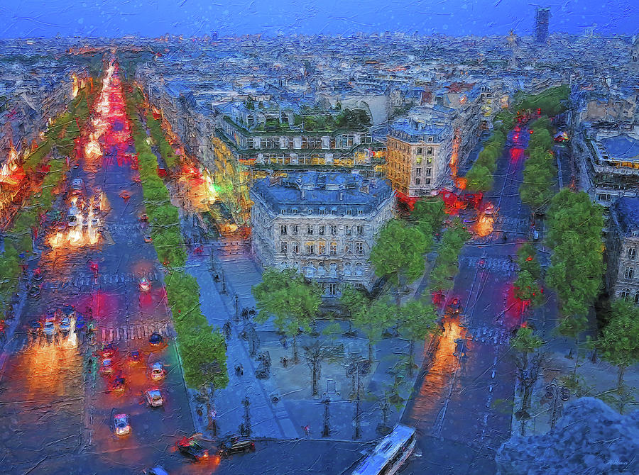 Digital Painting of the City of Light Photograph by Hermes Fine Art