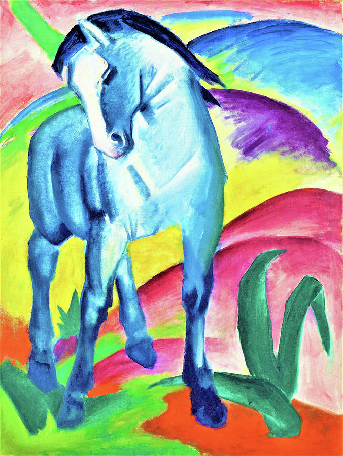 Digital Remastered Edition - Blue Horse 1 Painting by Franz Marc