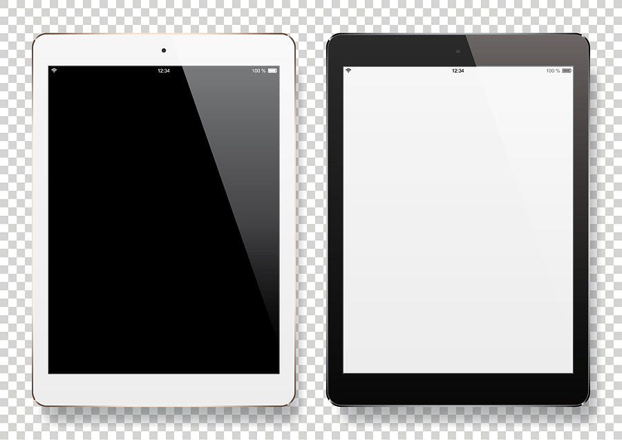 Digital Tablets with blank screen Drawing by Et-artworks