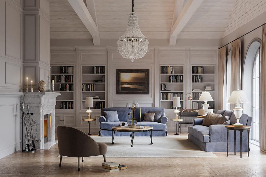 Digitally rendered view of a beautiful living room Photograph by Alvarez