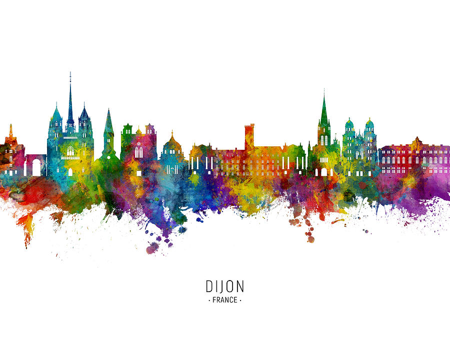 Dijon France Skyline #17 Digital Art by Michael Tompsett