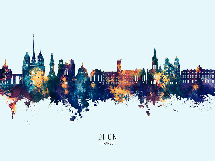 Dijon France Skyline #20 Digital Art by Michael Tompsett