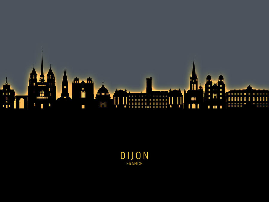 Dijon France Skyline #30 Digital Art by Michael Tompsett