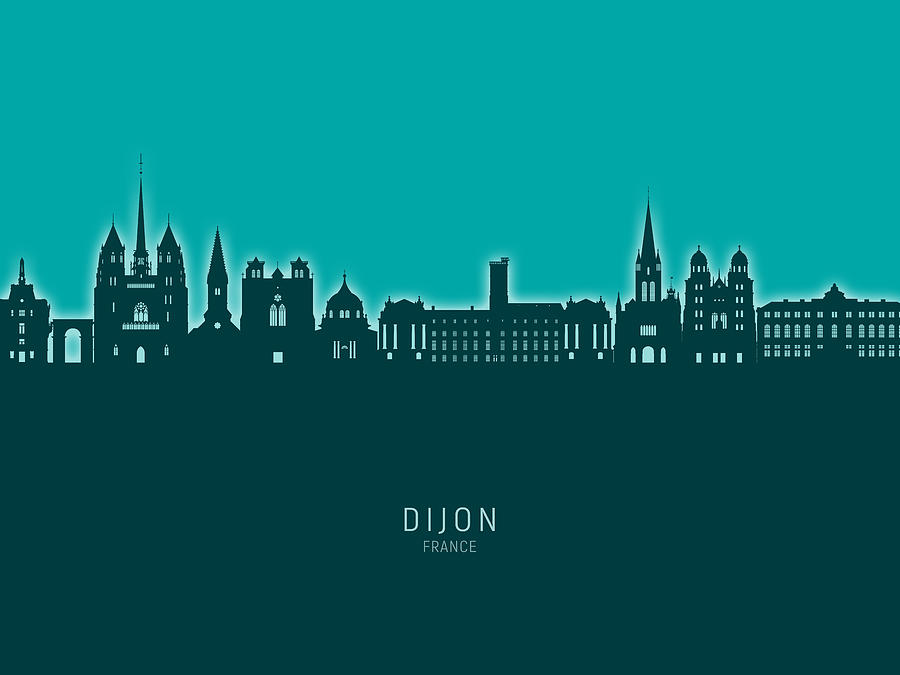 Dijon France Skyline #32 Digital Art by Michael Tompsett