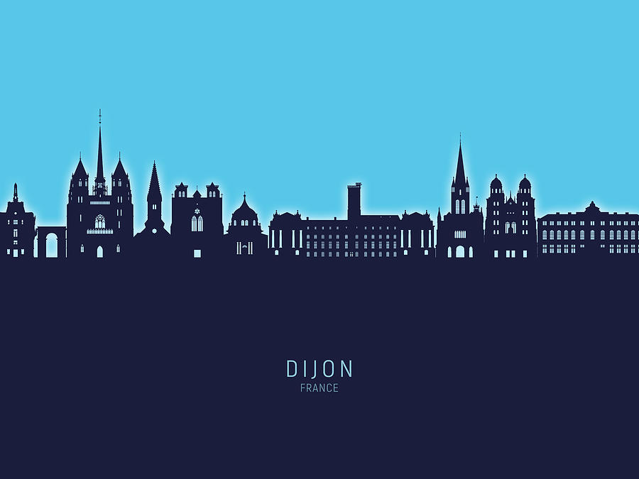 Dijon France Skyline #33 Digital Art by Michael Tompsett