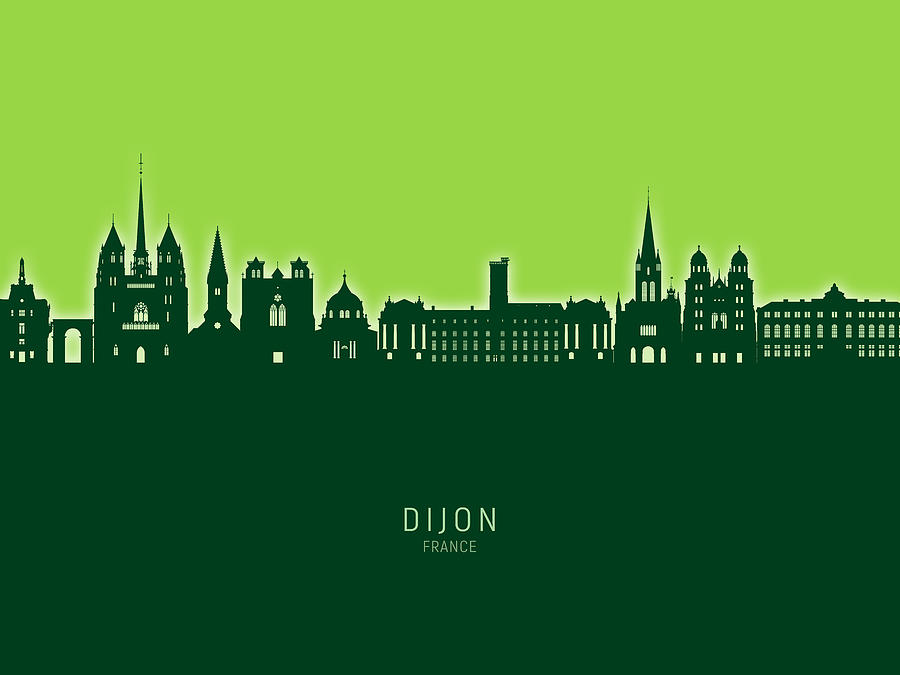 Dijon France Skyline #34 Digital Art by Michael Tompsett