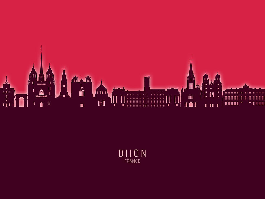 Dijon France Skyline #36 Digital Art by Michael Tompsett