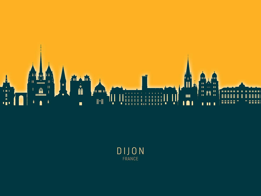 Dijon France Skyline #37 Digital Art by Michael Tompsett