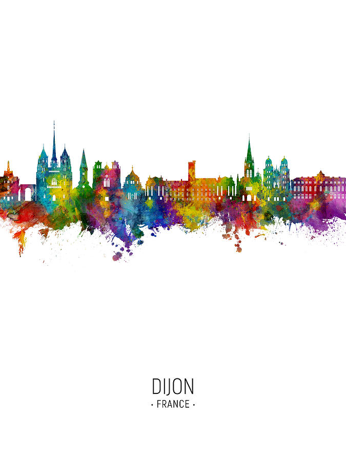 Dijon France Skyline #39 Digital Art by Michael Tompsett