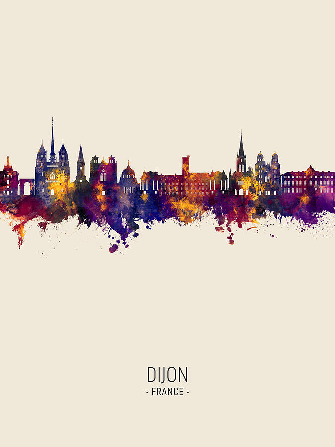 Dijon France Skyline #40 Digital Art by Michael Tompsett