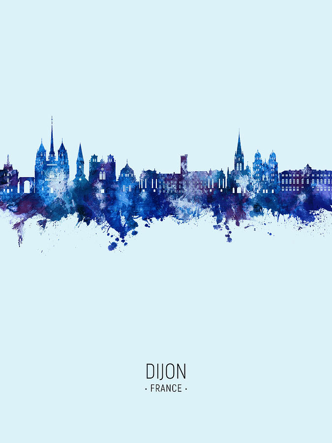Dijon France Skyline #41 Digital Art by Michael Tompsett