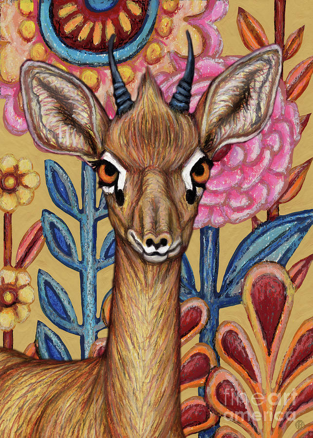 Dik Dik Floral Painting by Amy E Fraser