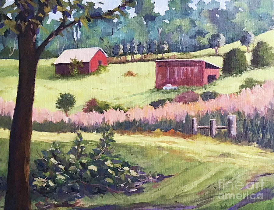 Dillingham Barns Painting by Anne Marie Brown