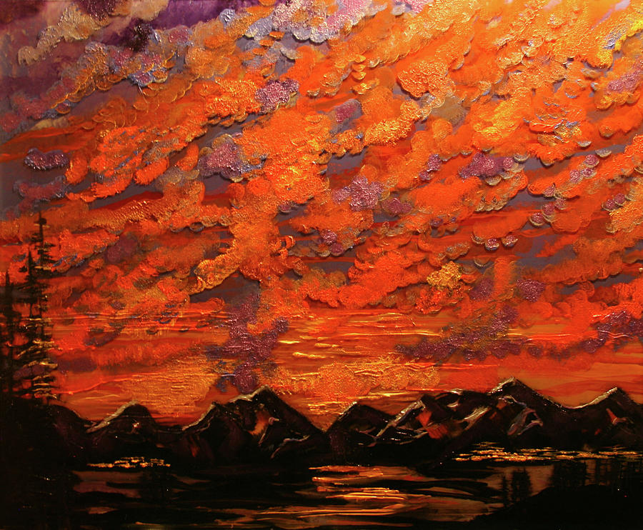 Dillon Sunset Painting by Marilyn Quigley