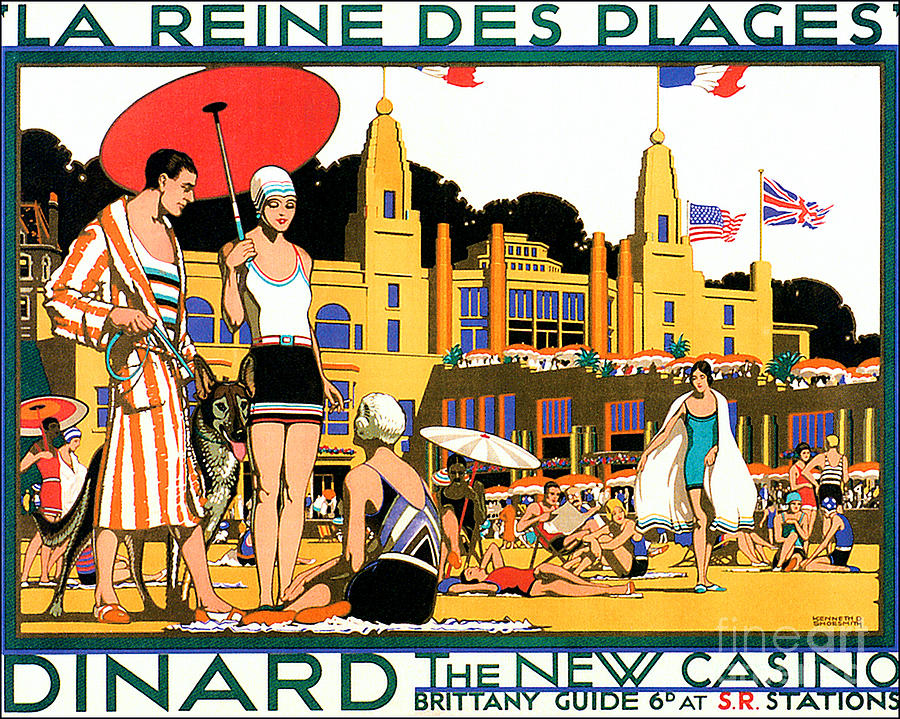 Dinard SR Stations Travel Poster 1925 Painting by Kenneth D Shoesmith ...