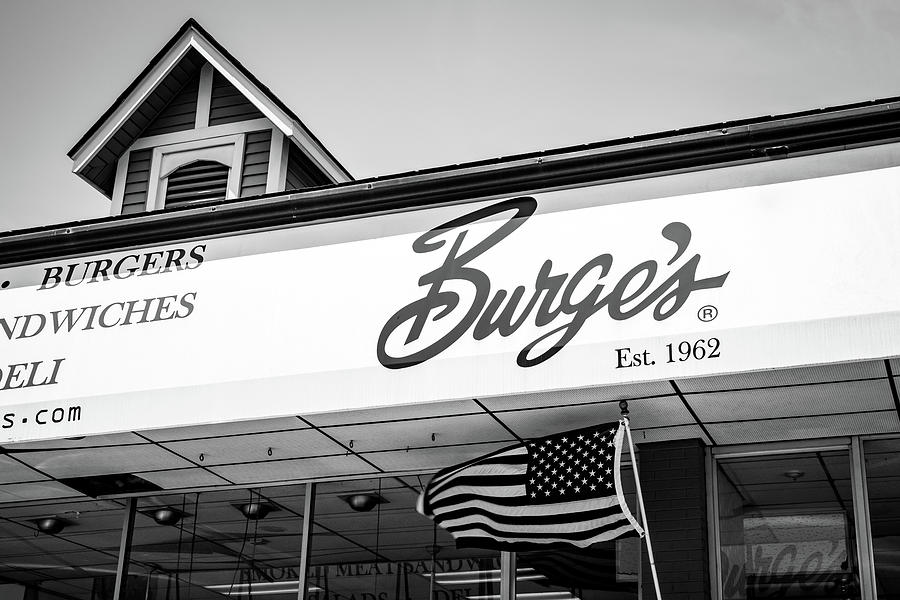 Diner Dreams - The Legacy of Burges In Black and White Photograph by Gregory Ballos
