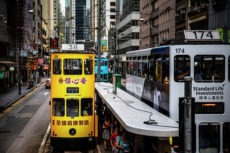Ding Ding at Des Voeux road in Hong Kong Central Photograph by Ruben Vicente
