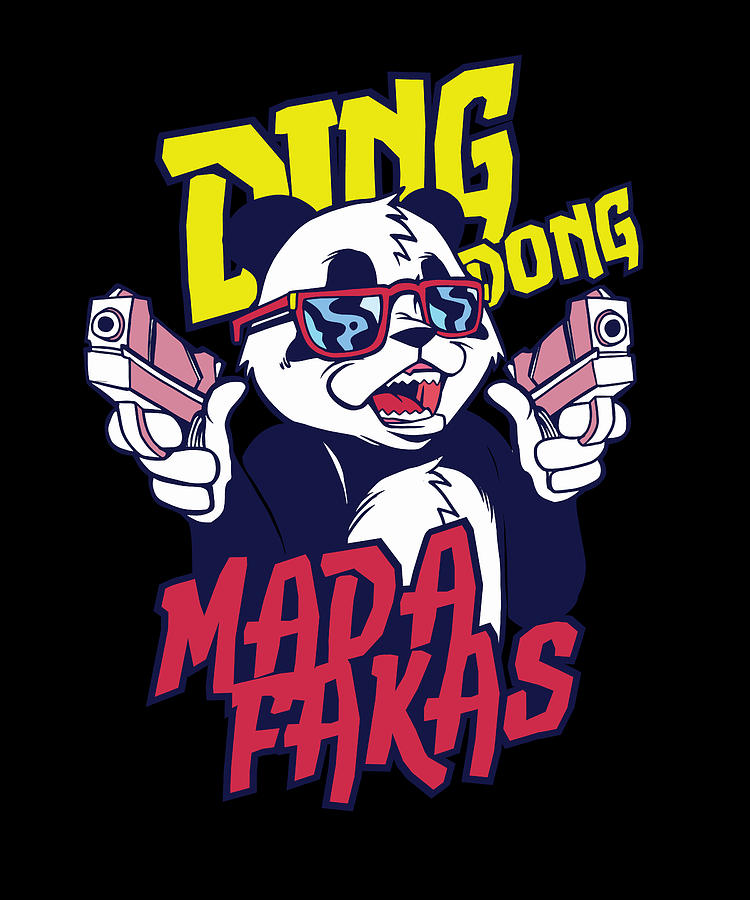 Ding Dong Panda madafakas cartoon panda with guns Digital Art by Norman W -  Pixels