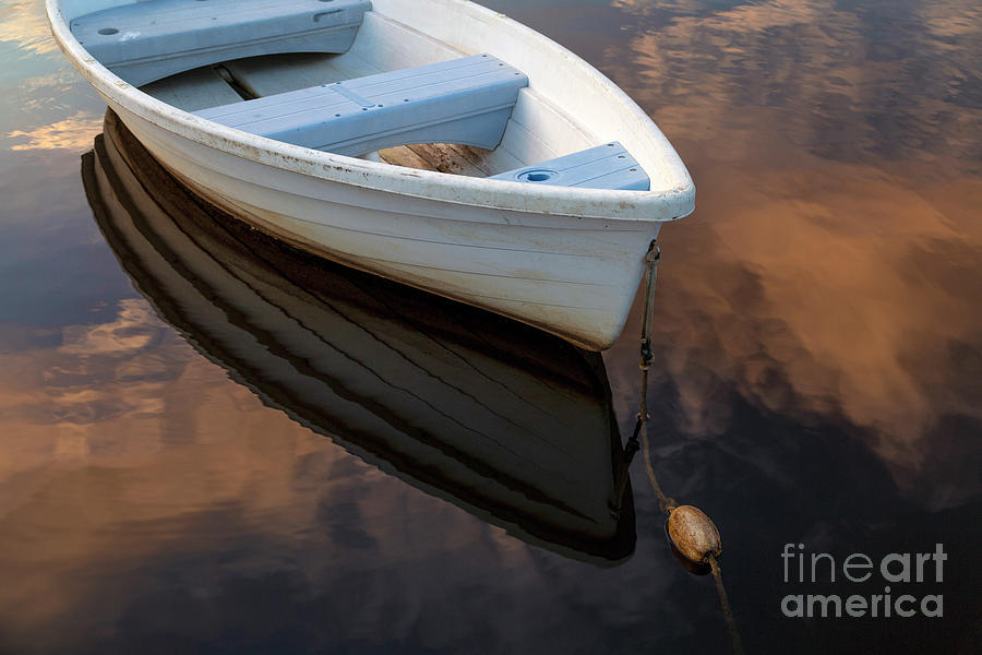 Dinghy at Sunset Photograph by Karin Pinkham