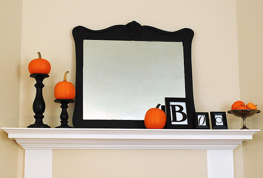 Dining room mantel Halloween style Photograph by Melissa Ross