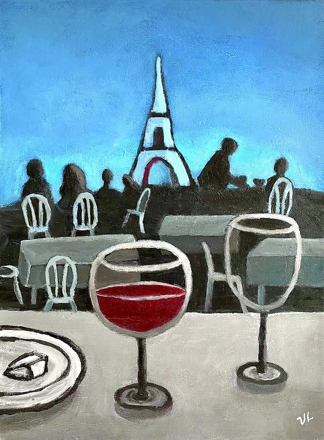 Dinner at Trocadero Painting by Victoria Lakes