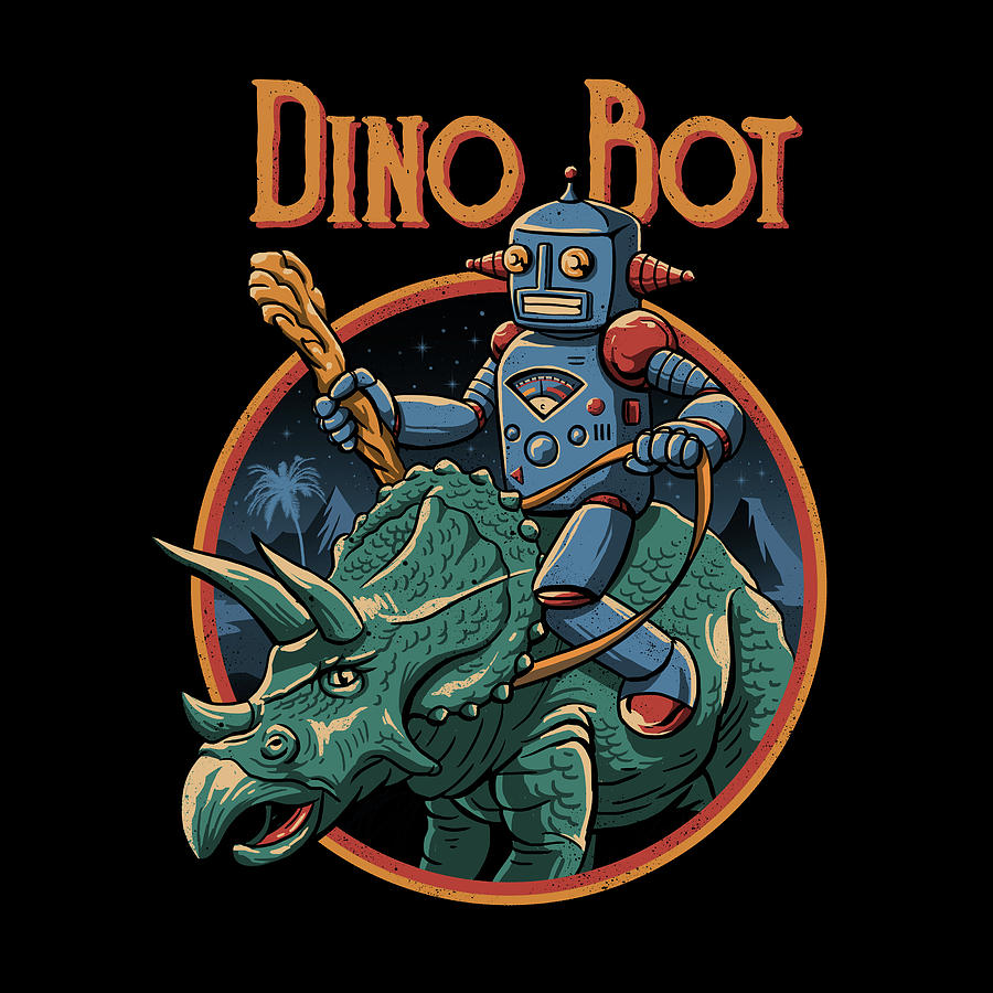 Dinosaur Digital Art - Dino Bot 2 by Vincent Trinidad