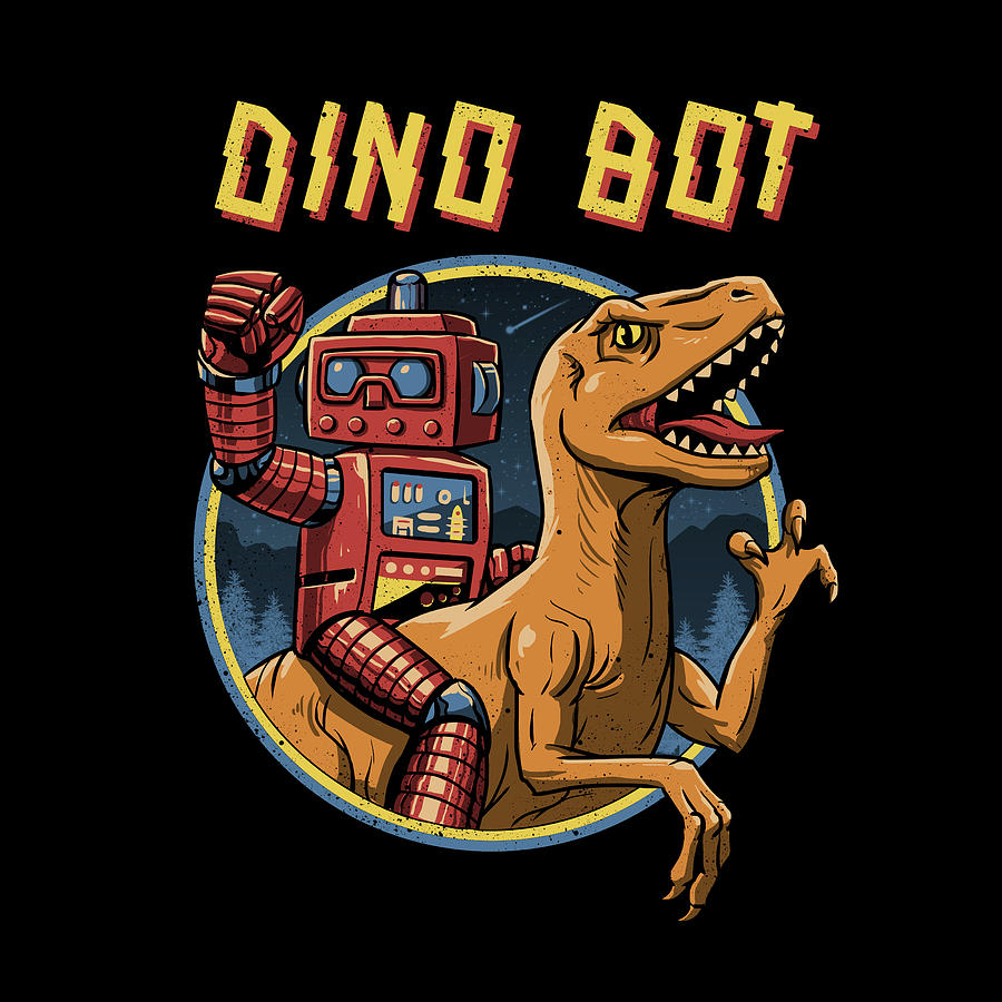 Dinosaur Digital Art - Dino Bot by Vincent Trinidad